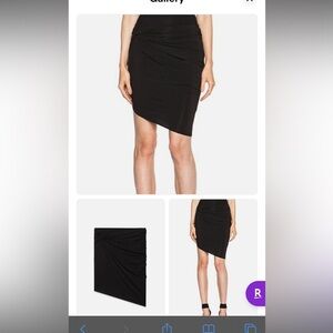 HELMUT LANG Faint Jersey Twist Skirt in Black Size Medium M